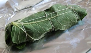 Dorade en papilotte feuille figuier 2
