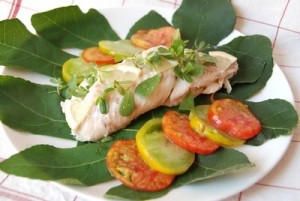 Dorade en papilotte feuille figuier 5
